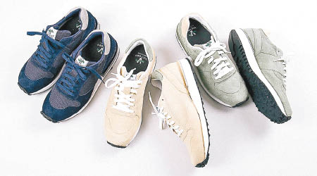 Victory Sportswear The Bureau Belfast別注系列<br>（左）Victory Sportswear Navy×Grey Suede×Mesh Speed Shoes<br>（中）Victory Sportswear Khaki×Olive Suede Speed Shoes<br>（右）Victory Sportswear Olive×Khaki Suede Trail<br>各約$1,800/對