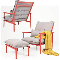 PROP UP armchair & footstool<br>非常輕身的木椅，用家可輕鬆斜倚或蜷縮其中，打發午後的悠閒時光。椅身結構簡約，同時能撐起柔軟的Cushion。