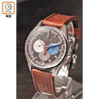El Primero 36’000 VpH Classic Car腕錶向古董車世界致敬，錶盤飾以日內瓦條紋，配以復古色彩的通窿錶帶。HK$$53,900