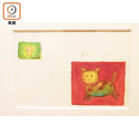 櫻桃子為自己的散文集畫了不少動物的插圖，也成為展覽的一部分。