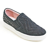 10th Collection黑色編織皮Slip On $1,390