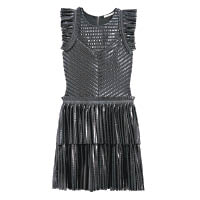 黑色條紋網布連身裙 $3,745
