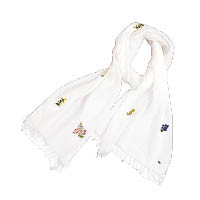 白色花卉刺繡圍巾 $3,495