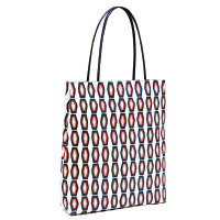 深藍×紅×白色菱格印花手挽袋 $4,800