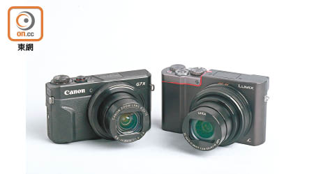 （左）配備F1.8大光圈鏡頭，可將操作環切換為逐級或連續操作，設計相當貼心。Canon PowerShot G7 X Mark II 售價：$4,980（a）<br>（右）用上一支25~250mm鏡頭，而操作環提供連續操作。Panasonic Lumix ZS110 售價：$6,190（b）