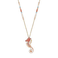 Enchanted紅色×粉紅色晶石海馬造型吊墜頸鏈 $2,140