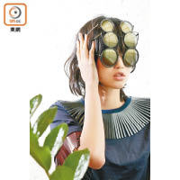 磨沙水銀鏡：（由上至下）Yohji Yamamoto黑金色喱士圓框太陽眼鏡 $3,850、圓形金屬框太陽眼鏡 $3,850、黑色圓框太陽眼鏡 $3,850
