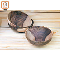 印度原木碗，呈現天然木紋，用於野餐襯到絕。$70/件