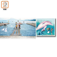 Omni Art於大埔海濱公園海濱長廊的盡頭，完成全港最大地畫，配合手機程式更能與海豚拍出5D效果呢！