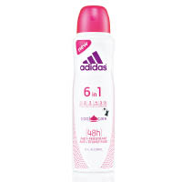 adidas 6 in 1女士香體止汗噴霧 $43.9/150ml（E）<br>能發揮48小時的長效止汗作用，加上氣味清新，能帶來猶如沐浴的清爽快感，用後不會產生黏黏的感覺。