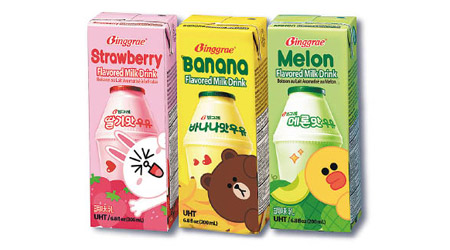  Binggrae果味牛奶以優惠價發售，限定Line公仔系列更值得收藏。