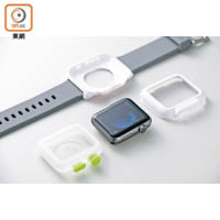 Apple Watch防水殼之所以防水又防撞，全靠加入堅硬嘅塑膠外殼，以及內層軟膠包裹。