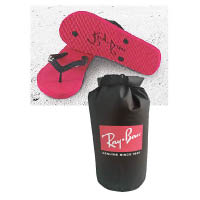 於Ray-Ban‧OPTICAL 88 SUMMER POP購買任何產品，即可免費獲得Ray-Ban品牌禮品，首輪為Ray-Ban型格沙灘拖鞋及夏日防水袋一套。