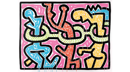 Keith Haring《Flowers #2 - Pink》（1990）