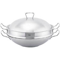 Fissler Demeter 36厘米不銹鋼中式鑊連蒸籠 $1,580<br>銷售分店：上/彌/尖<br>獨家優惠<br>額外優惠：凡購買以上貨品，可以$399換購Family系列26厘米湯鍋（原價$1,680）