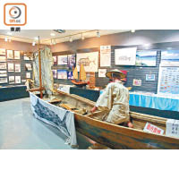 博物館的3樓專門講述捕魚歷史，中央位置展出昔日傳統漁船。