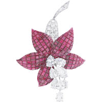 Van Cleef & Arpels Fuchsia鉑金鑲嵌紅寶石、鑽石胸針 個別定價（B）