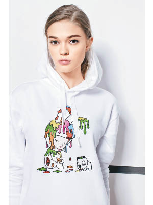 白色兔仔圖案Oversized Hoodie $699