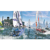 利用PS4 Pro試玩，可見風帆競賽時海面揚起的浪花更加逼真。
