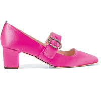 桃紅色緞布閃石高踭鞋 $2,490