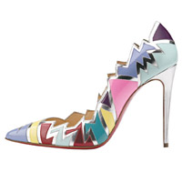 Christian Louboutin女裝彩色鋸齒圖案高踭鞋 $9,900（A）