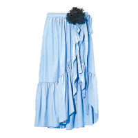 天藍色褶式半截長裙 $9,800