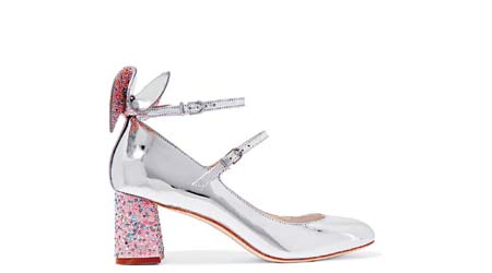 SOPHIA WEBSTER銀色亮皮瑪麗珍鞋 $3,690