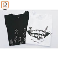 《墜落》與《雙一》圖案Tee $180/件