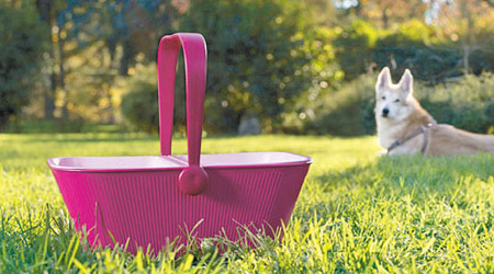 PetNic<br>用於存放寵物用品的籃子，蓋子可變成兩個可拆卸的盛器，一邊放飲料，一邊放食物。