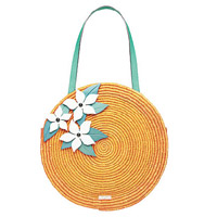 橙色圓形草編手袋 $3,600（A）