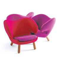 Pelican Chair<br>與Poet Sofa一樣，Pelican Chair是設計師被抽象藝術觸動而創作，人手縫製的布藝，流露圓滑曲線，足見大師對線條的迷戀。