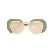 KAREN WALKER綠色方框×銀色水銀鏡片太陽眼鏡 $2,500（A）