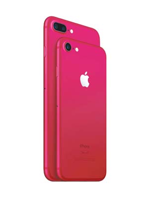 PRODUCT（RED）紅色機背的iPhone 7/7 Plus，帶出街更加搶眼。<br>售價：$6,388（iPhone 7 128GB）、$7,188（iPhone 7 256GB）、$7,388（iPhone 7 Plus 128GB）、$8,288（iPhone 7 Plus 256GB）