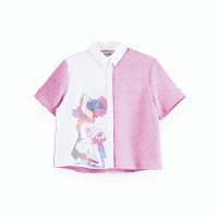 ZIZTAR粉紅×白色Ladies & Gentlemen圖案恤衫 $749（A）