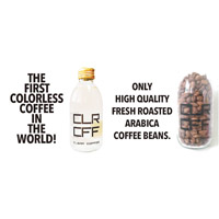 聲稱是全球首瓶的透明咖啡用上Arabica咖啡豆炮製，無色卻有味。