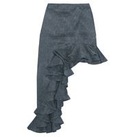 Beaufille深灰色間紋不對稱裙襬半截裙 $3,980