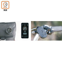 可選配單車遙控器，遙控器設有左右按鍵並可安裝於單車手把上，按下左右時Smart Badge會顯示轉向圖示。售價：$198