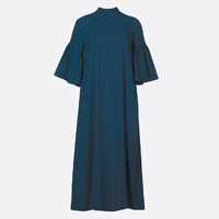 深藍色荷葉袖連身裙（未定價）