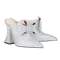Mary Katrantzou銀色立體蝴蝶結怪踭Mule Shoes $6,300（B）