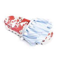 Joshua Sanders粉藍×白色條紋褶襇拖鞋 $2,400（D）
