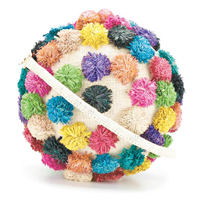SERPUI彩色立體球飾草藤織袋 $2,836（F）