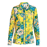 Diane von Furstenberg黃色花卉圖案絲質恤衫 $1,995（B）