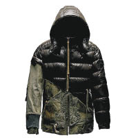 Greg Lauren×Moncler Collide綠×黑色羽絨拼接外套 $31,350（A）