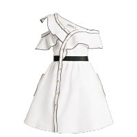 SELF-PORTRAIT白色荷葉邊單肩連身裙 $2,253（C）