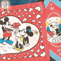 80s Mickey & Minnie印花手巾 未定價（E）