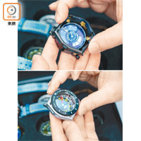 Type 1最特別之處是所有部件都可以轉變和改裝，兩款腕錶均設有專利設計，可變成不同形狀或顏色。
