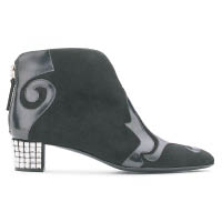Giuseppe Zanotti April黑色麖皮水晶粗踭短靴 $9,950（A）