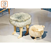 Takumi Kohgei的「ANIMAL STOOL」，造型源自雪地動物，有的似野狼，有的像狐狸，既可愛又舒適。$1,950~$3,500