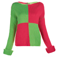 HACHE綠×桃紅色針織上衣 未定價（B）