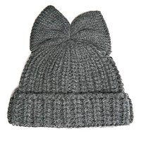 FEDERICA MORETTI灰色蝴蝶結Beanie $547（B）